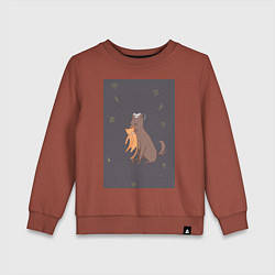 Свитшот хлопковый детский Корзинка фруктов Юки Сома, цвет: кирпичный