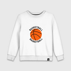 Свитшот хлопковый детский Эмблема баскетбольный мяч basketball, цвет: белый
