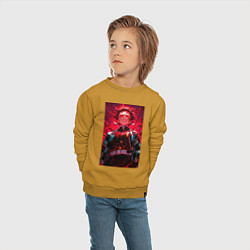 Свитшот хлопковый детский Клинок, рассекающий демонов Тандзиро Камадо охотни, цвет: горчичный — фото 2