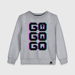Детский свитшот Надпись чёрного цвета go go go с человечками