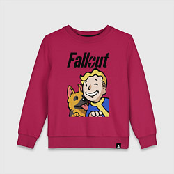 Свитшот хлопковый детский Vault boy and shepherd, цвет: маджента