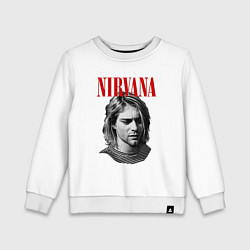 Свитшот хлопковый детский Nirvana kurt donald cobain, цвет: белый