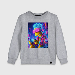 Свитшот хлопковый детский Bart Simpson esports player - neon glow, цвет: меланж