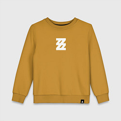 Свитшот хлопковый детский Zenless Zone Zero logotype, цвет: горчичный