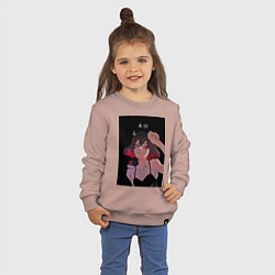 Свитшот хлопковый детский Чёрный клевер неро, цвет: пыльно-розовый — фото 2