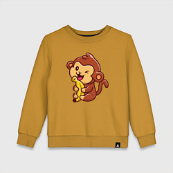 Свитшот хлопковый детский Monkey banana, цвет: горчичный