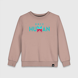 Свитшот хлопковый детский Once human logo, цвет: пыльно-розовый