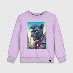 Детский свитшот Чувак пантера панк житель Нью-Йорка - нейросеть