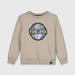 Свитшот хлопковый детский Финляндия, цвет: миндальный