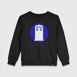 Свитшот хлопковый детский Blue tardis, цвет: черный