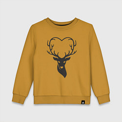 Свитшот хлопковый детский Love deer, цвет: горчичный