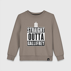 Свитшот хлопковый детский Straight outta gallifrey, цвет: утренний латте