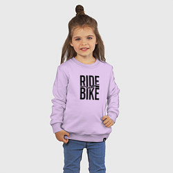 Свитшот хлопковый детский Black ride bike, цвет: лаванда — фото 2