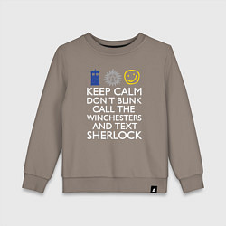 Свитшот хлопковый детский Doctor Sherlock, цвет: утренний латте