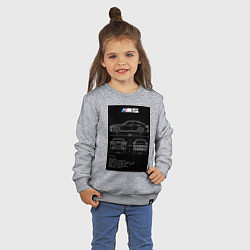 Свитшот хлопковый детский BMW M5 чертежи, цвет: меланж — фото 2