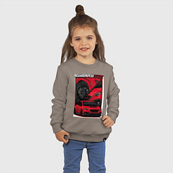 Свитшот хлопковый детский Автомобиль Subaru WRX, цвет: утренний латте — фото 2