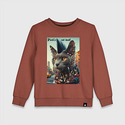 Детский свитшот Уличный кот панк музыкант - нейросеть