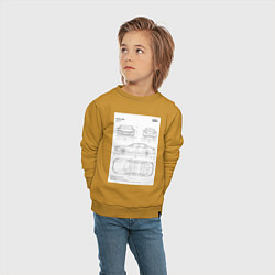 Свитшот хлопковый детский Audi A8, цвет: горчичный — фото 2