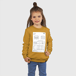 Свитшот хлопковый детский Audi A8, цвет: горчичный — фото 2