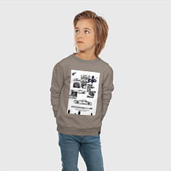Свитшот хлопковый детский Porsche автомобиль, цвет: утренний латте — фото 2