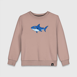 Свитшот хлопковый детский Милая акула улыбается, цвет: пыльно-розовый