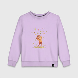 Свитшот хлопковый детский Радостная осень, цвет: лаванда