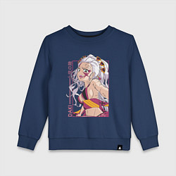 Свитшот хлопковый детский Клинок рассекающий демонов Даки 6 высшая луна, цвет: тёмно-синий