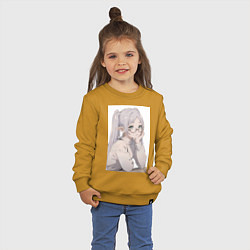 Свитшот хлопковый детский Провожающая в последний путь Фрирен, цвет: горчичный — фото 2