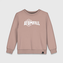 Свитшот хлопковый детский Atomfall logo, цвет: пыльно-розовый
