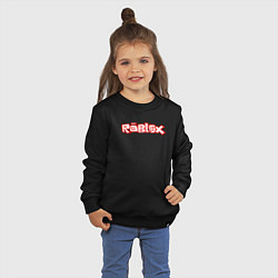 Свитшот хлопковый детский Roblox красный мем, цвет: черный — фото 2