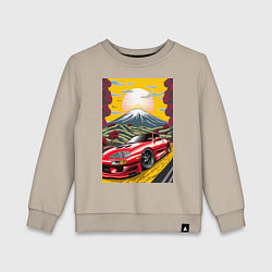 Свитшот хлопковый детский Toyota Supra jdm автомобиль, цвет: миндальный