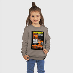 Свитшот хлопковый детский Nissan Silvia авто, цвет: утренний латте — фото 2