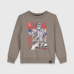 Свитшот хлопковый детский Клинок рассекающий демонов Акадза 3 Высшая Луна, цвет: утренний латте