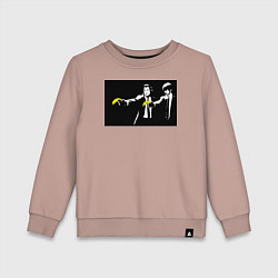 Свитшот хлопковый детский Бэнкси банановое чтиво, цвет: пыльно-розовый