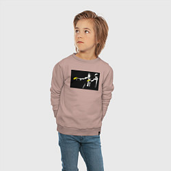 Свитшот хлопковый детский Бэнкси банановое чтиво, цвет: пыльно-розовый — фото 2