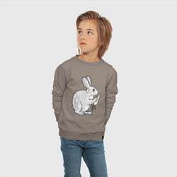 Свитшот хлопковый детский Зайчик и морковка, цвет: утренний латте — фото 2