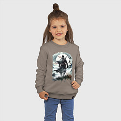 Свитшот хлопковый детский Призрак Цусимы - Японский самурай, цвет: утренний латте — фото 2