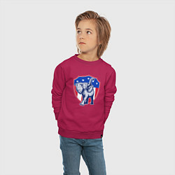 Свитшот хлопковый детский Elephant USA, цвет: маджента — фото 2