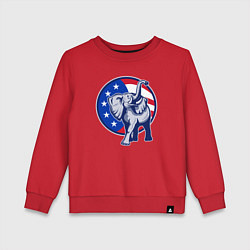 Свитшот хлопковый детский USA elephant, цвет: красный