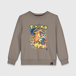 Свитшот хлопковый детский Покемоны все Pokemons, цвет: утренний латте