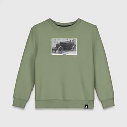 Свитшот хлопковый детский Retro car Fiat S76, цвет: авокадо