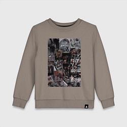 Свитшот хлопковый детский Художник коллаж, цвет: утренний латте
