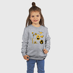 Свитшот хлопковый детский Геодезист атрибуты, цвет: меланж — фото 2