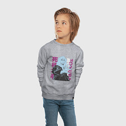 Свитшот хлопковый детский Моя геройская академия Шигараки Томура, цвет: меланж — фото 2