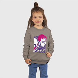 Свитшот хлопковый детский Клинок рассекающий демонов Акадза, цвет: утренний латте — фото 2