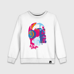 Свитшот хлопковый детский Hip Hop DJ музыка, цвет: белый