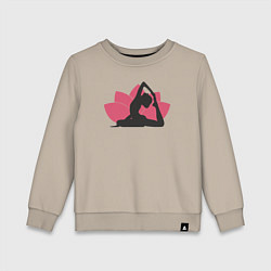 Свитшот хлопковый детский Yoga lotus, цвет: миндальный