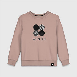 Свитшот хлопковый детский BTS Wings, цвет: пыльно-розовый