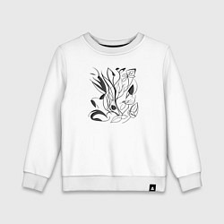 Свитшот хлопковый детский Загадочные цветочные элементы, цвет: белый