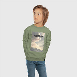 Свитшот хлопковый детский Nikolay облака, цвет: авокадо — фото 2